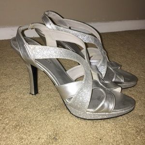 Silver Sparkle Heels size 9
